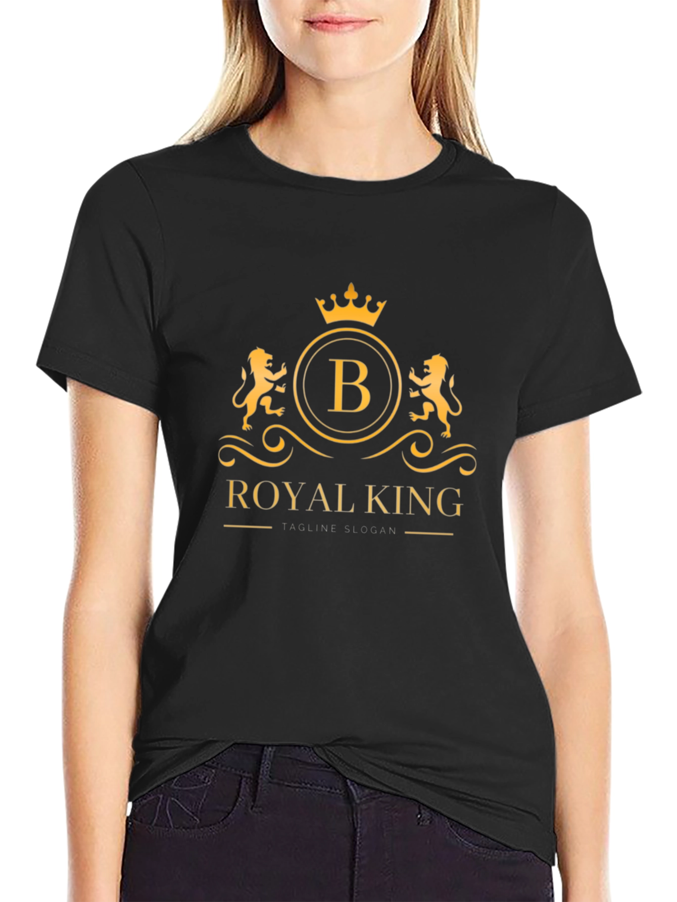 Royal King Graphic Tee - Stylish Mens Black T-Shirt