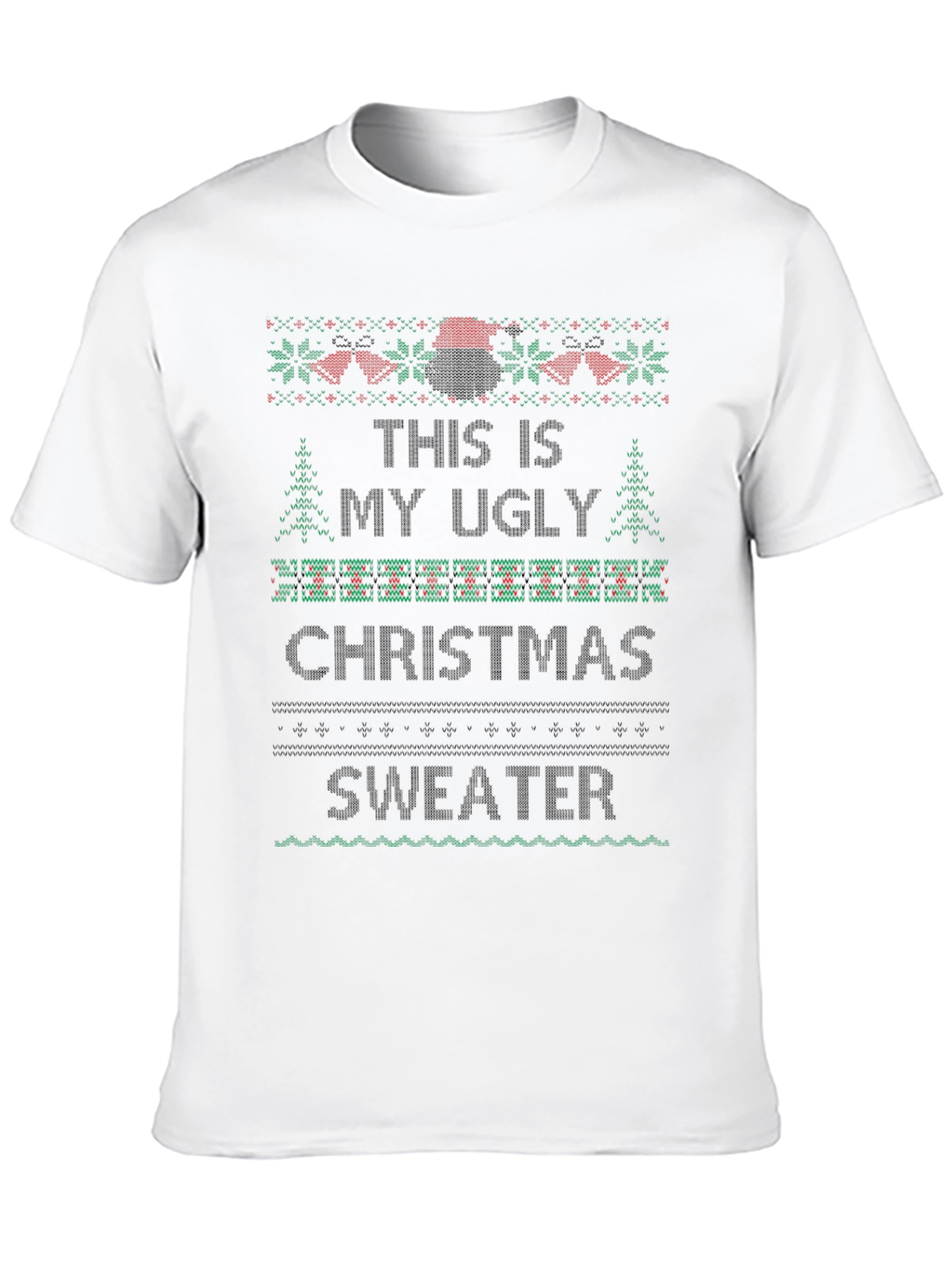 Ugly Christmas Sweater Graphic Tee Black