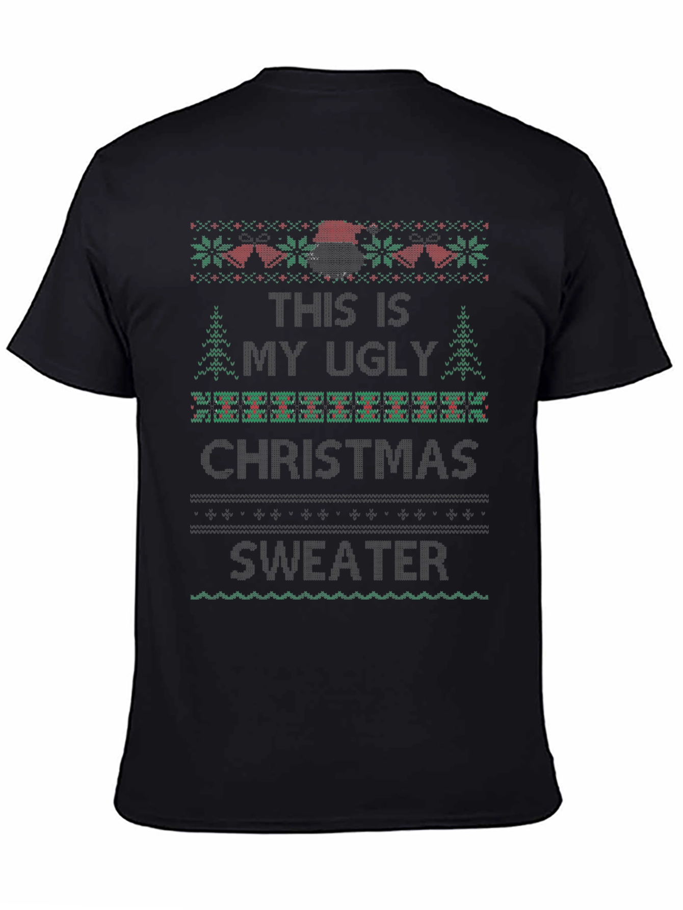 Ugly Christmas Sweater Graphic Tee Black