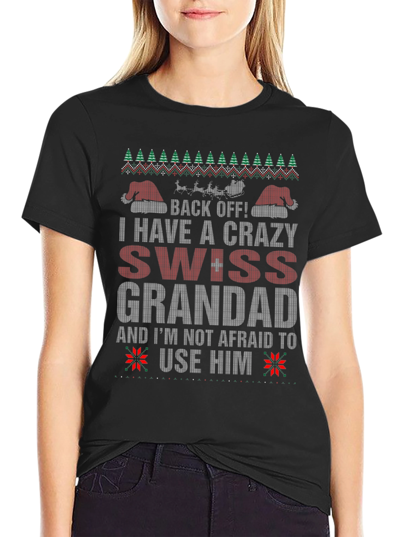 Crazy Swiss Grandad Christmas T-Shirt