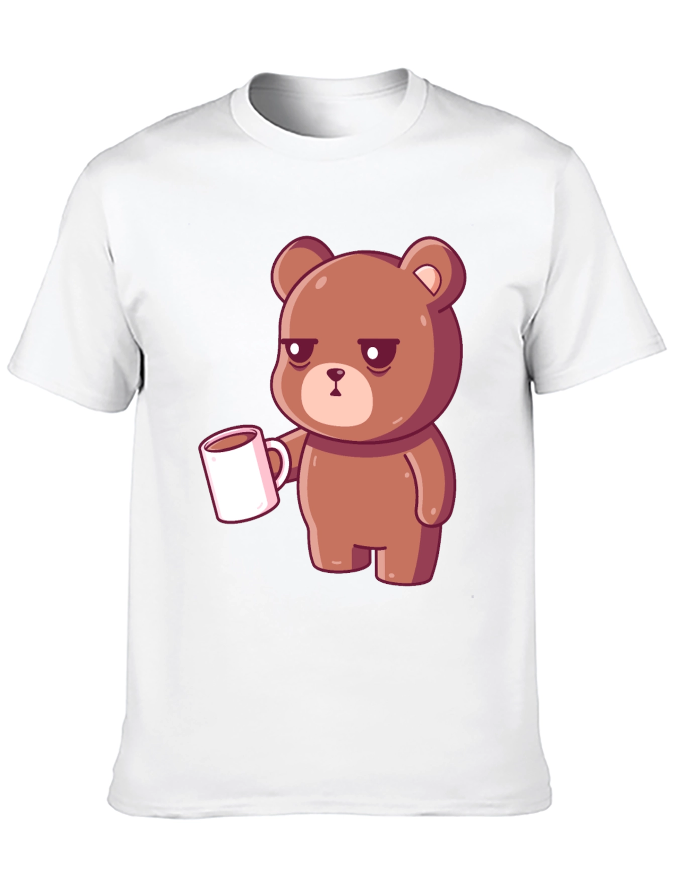 Sleepy Bear Coffee T-Shirt - Black Casual Tee