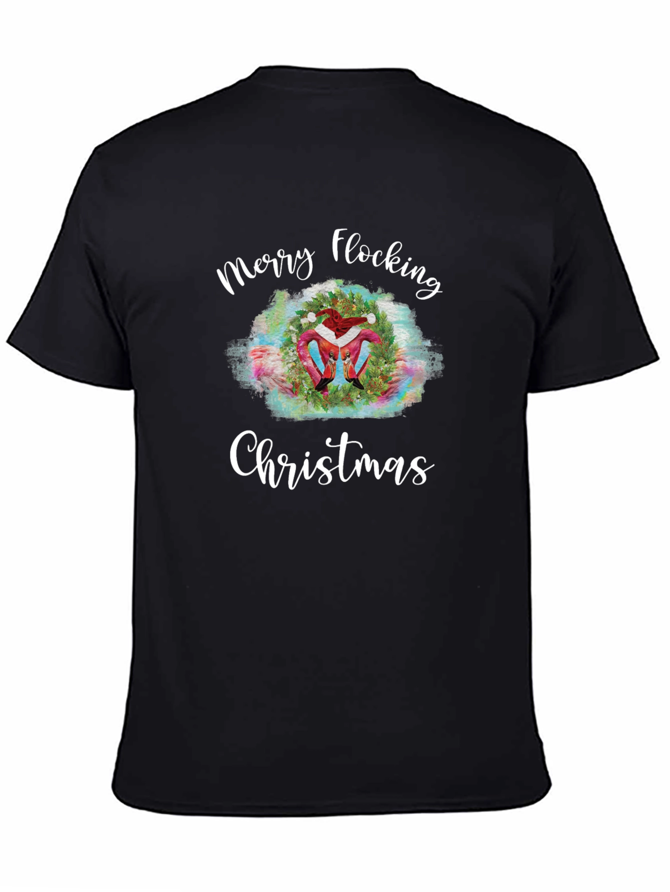 Merry Flocking Christmas T-Shirt - Holiday Flamingo Tee
