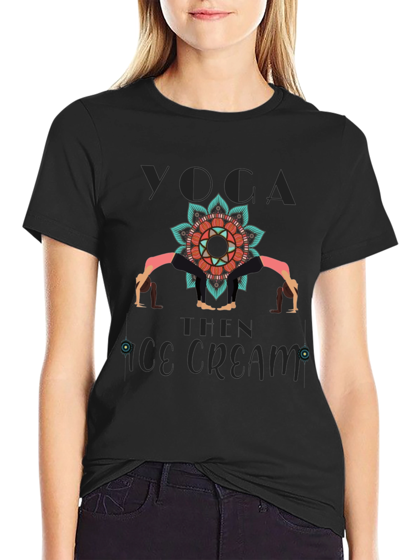 Yoga Then Ice Cream Graphic T-Shirt