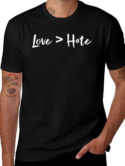 Love Over Hate Graphic Tee - Black Casual T-Shirt