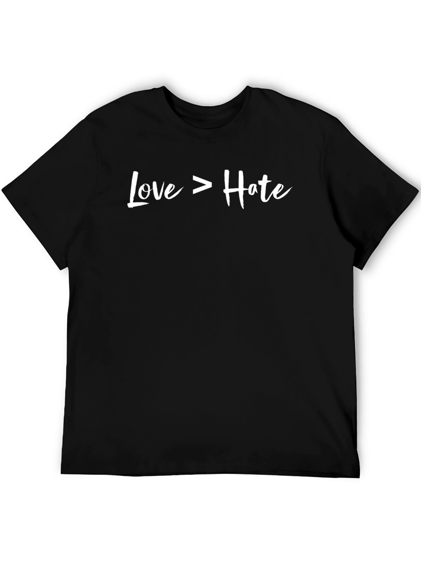 Love Over Hate Graphic Tee - Black Casual T-Shirt