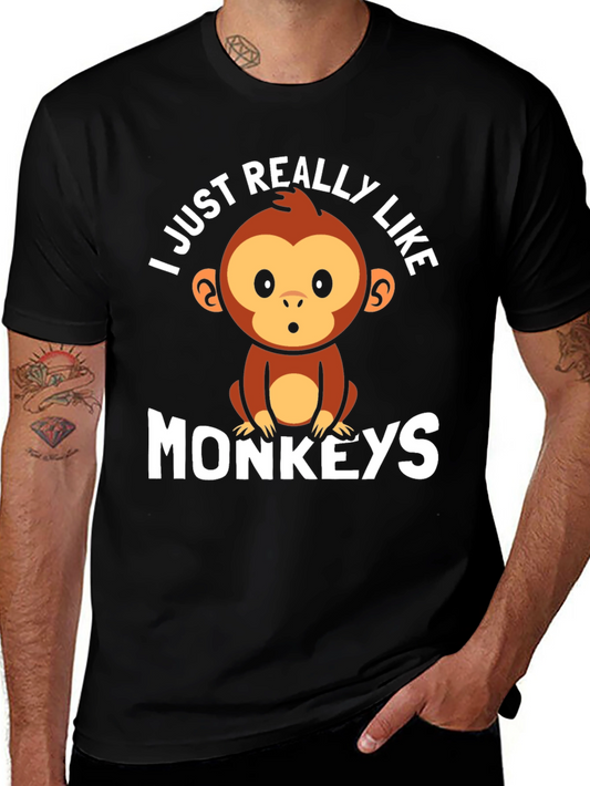 I Just Really Like Monkeys Graphic Tee