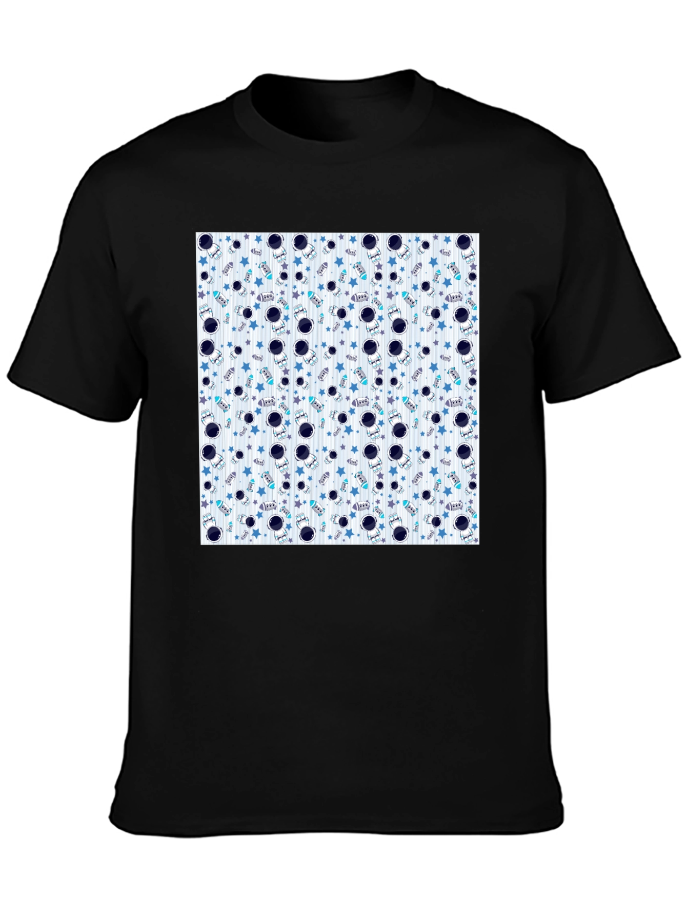Astronauts & Stars Graphic Black T-Shirt