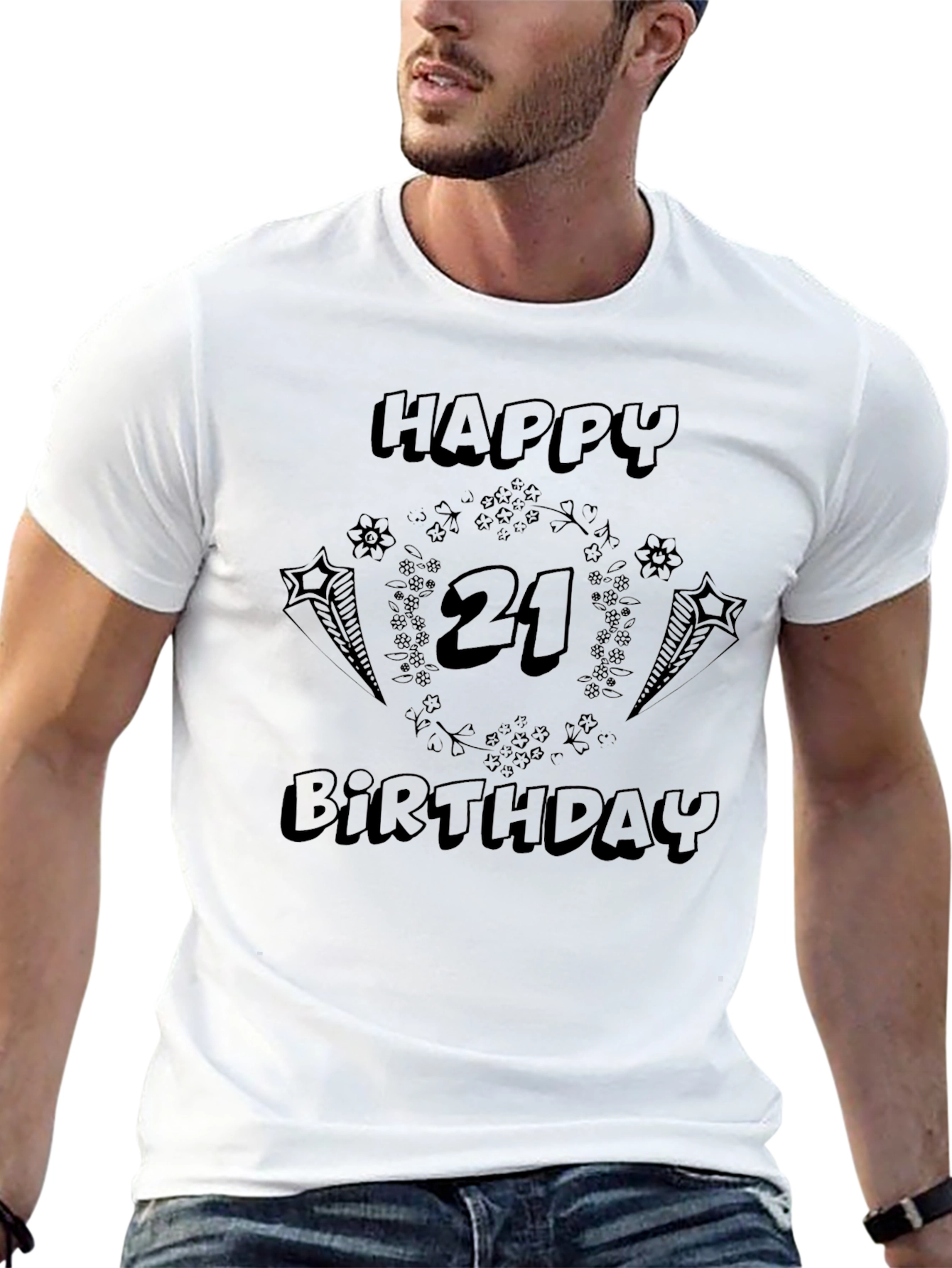 Happy 21st Birthday Black Graphic Tee