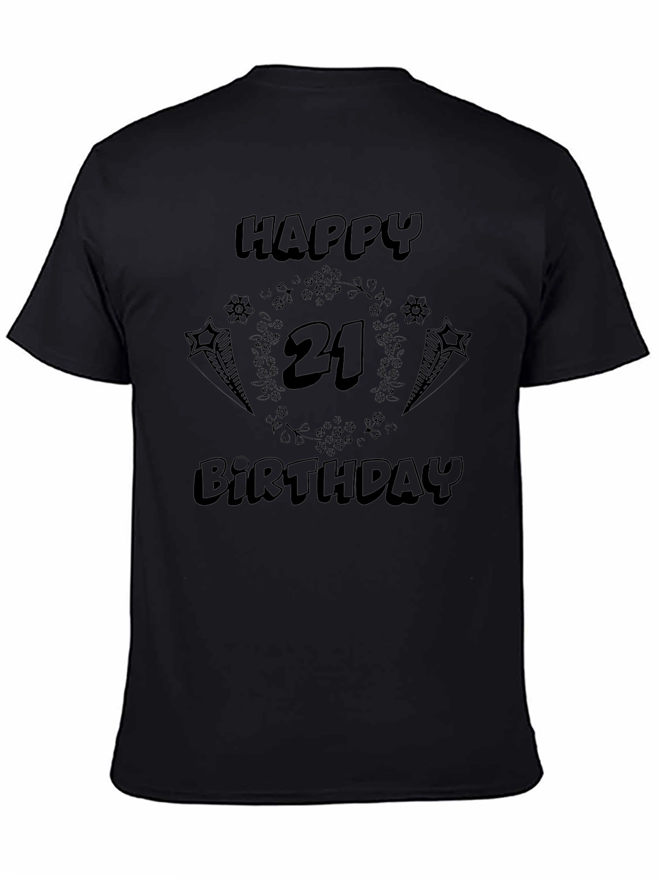 Happy 21st Birthday Black Graphic Tee