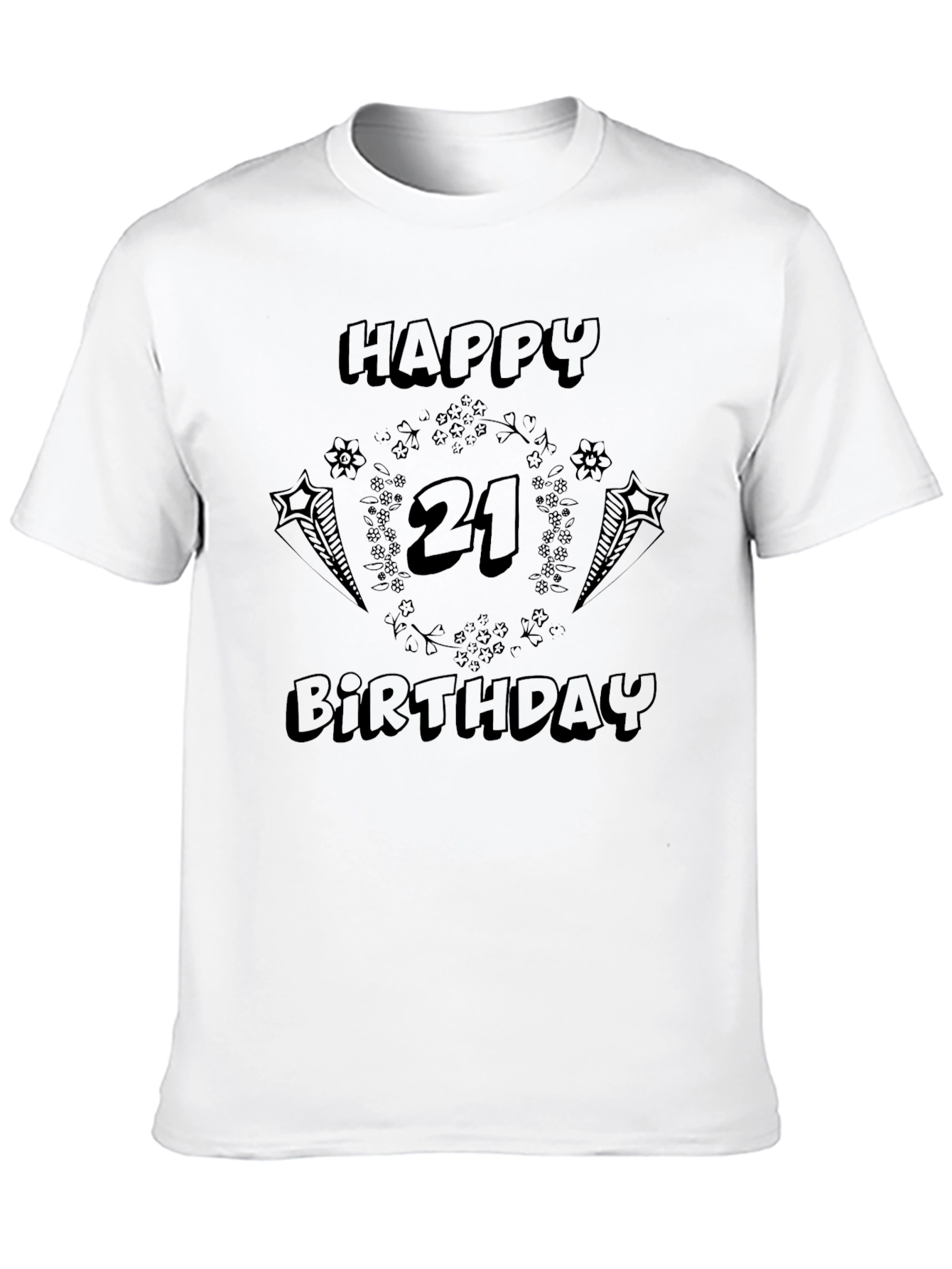 Happy 21st Birthday Black Graphic Tee