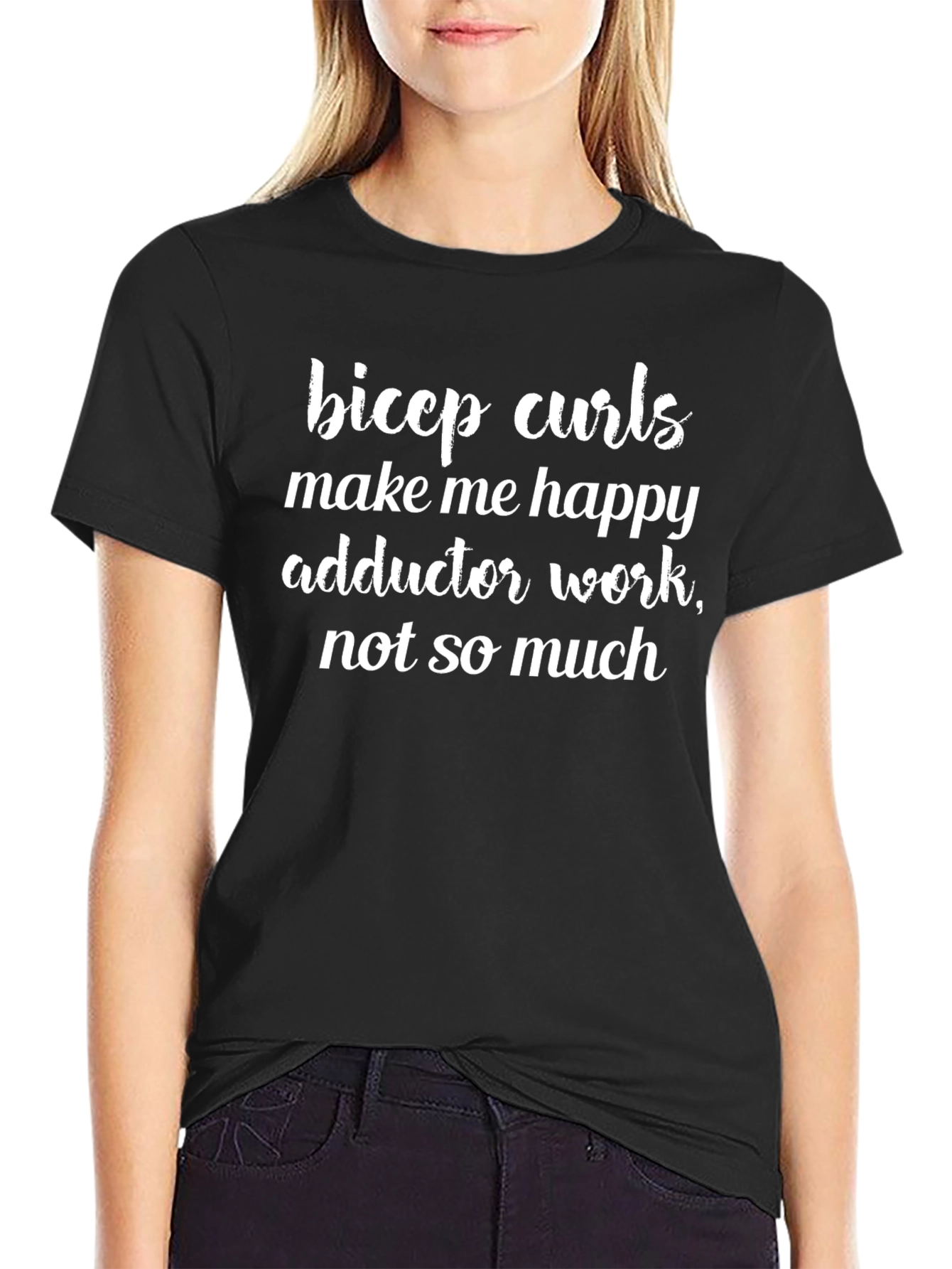 Bicep Curls Happy Black Graphic T-Shirt