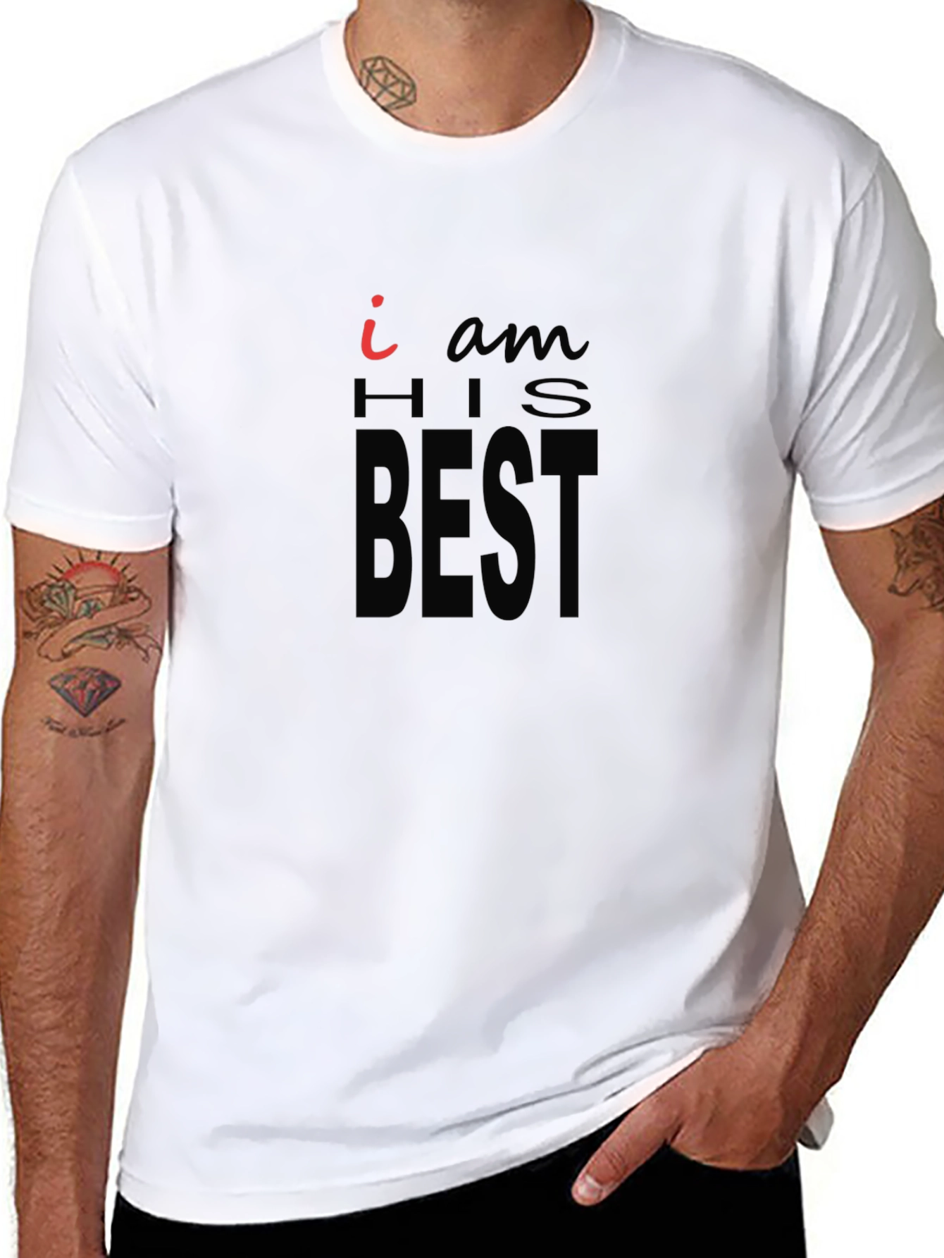 I Am His Best Black T-Shirt