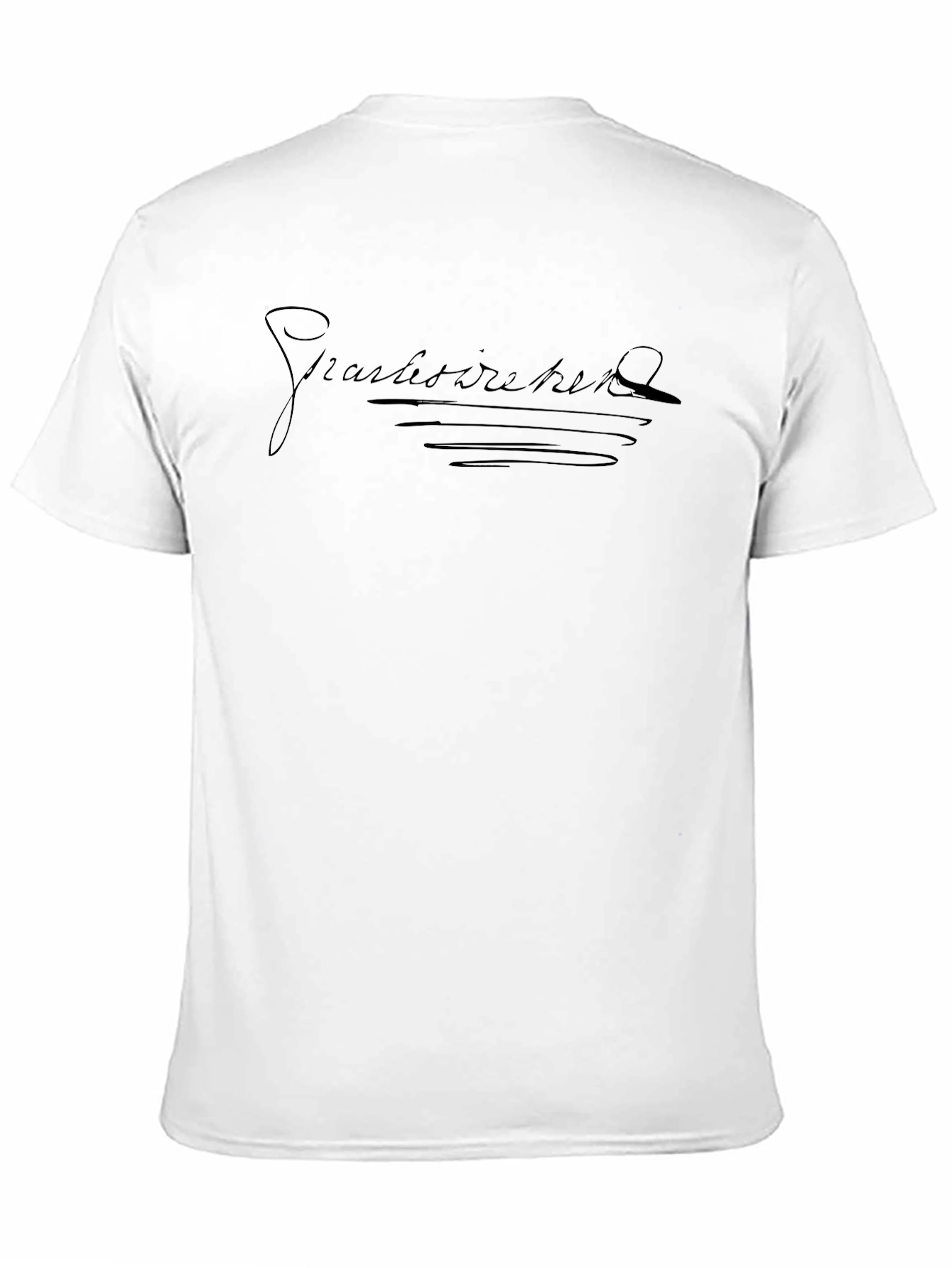 Stylish Black T-Shirt with Artistic Script Design
