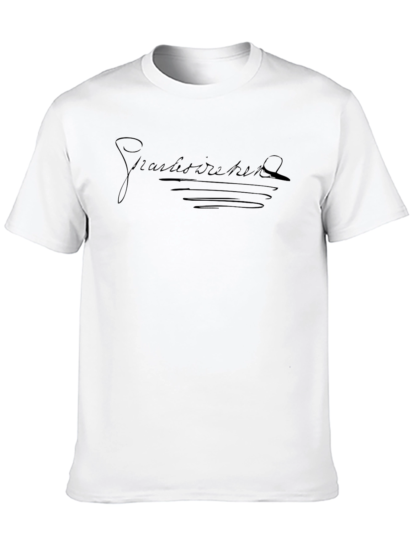 Stylish Black T-Shirt with Artistic Script Design