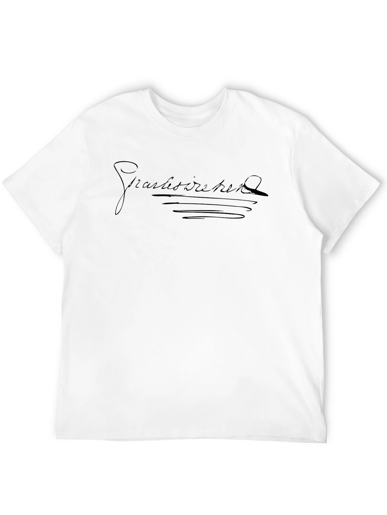 Stylish Black T-Shirt with Artistic Script Design