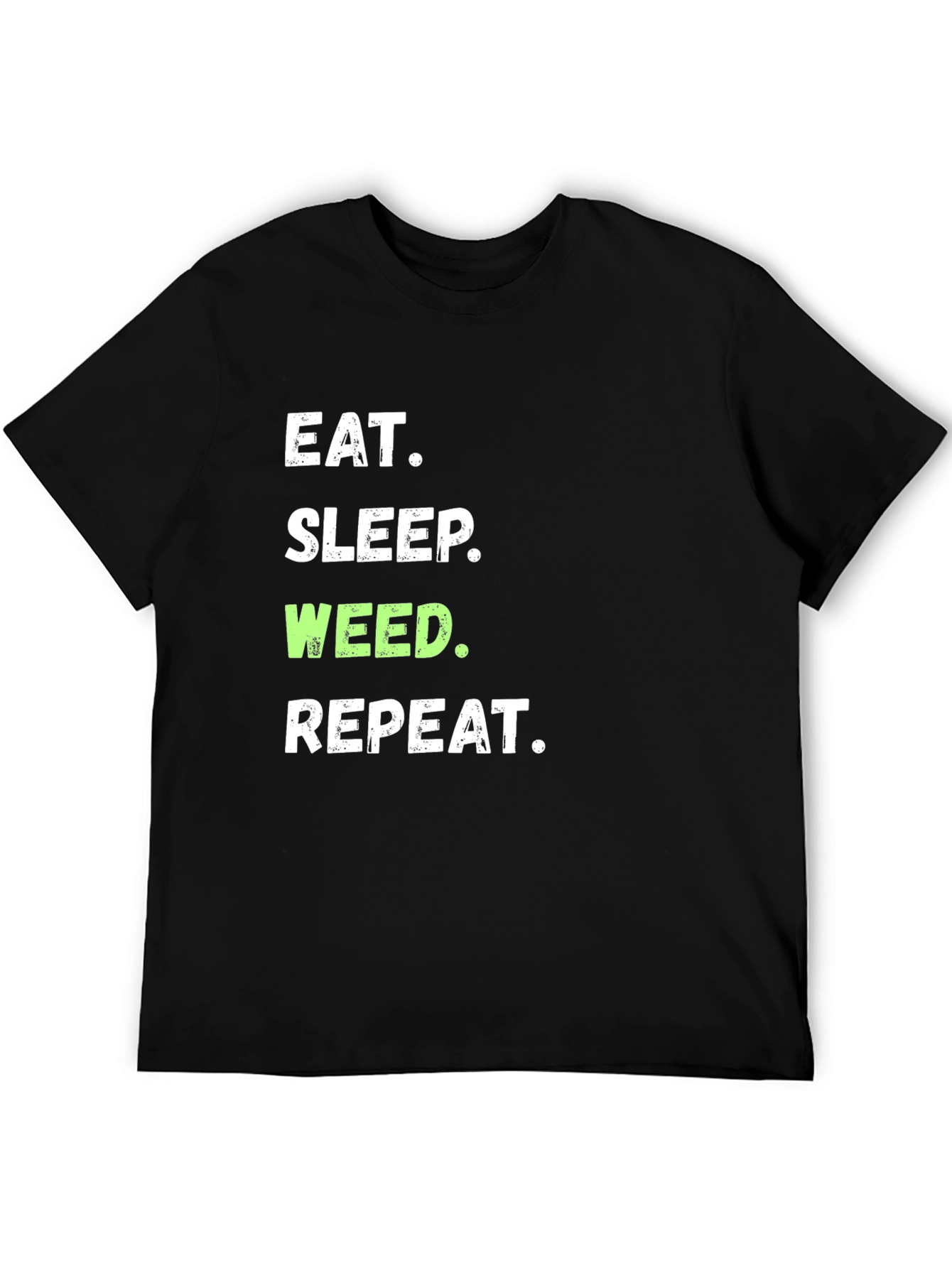 Eat Sleep Weed Repeat Graphic Tee - Black