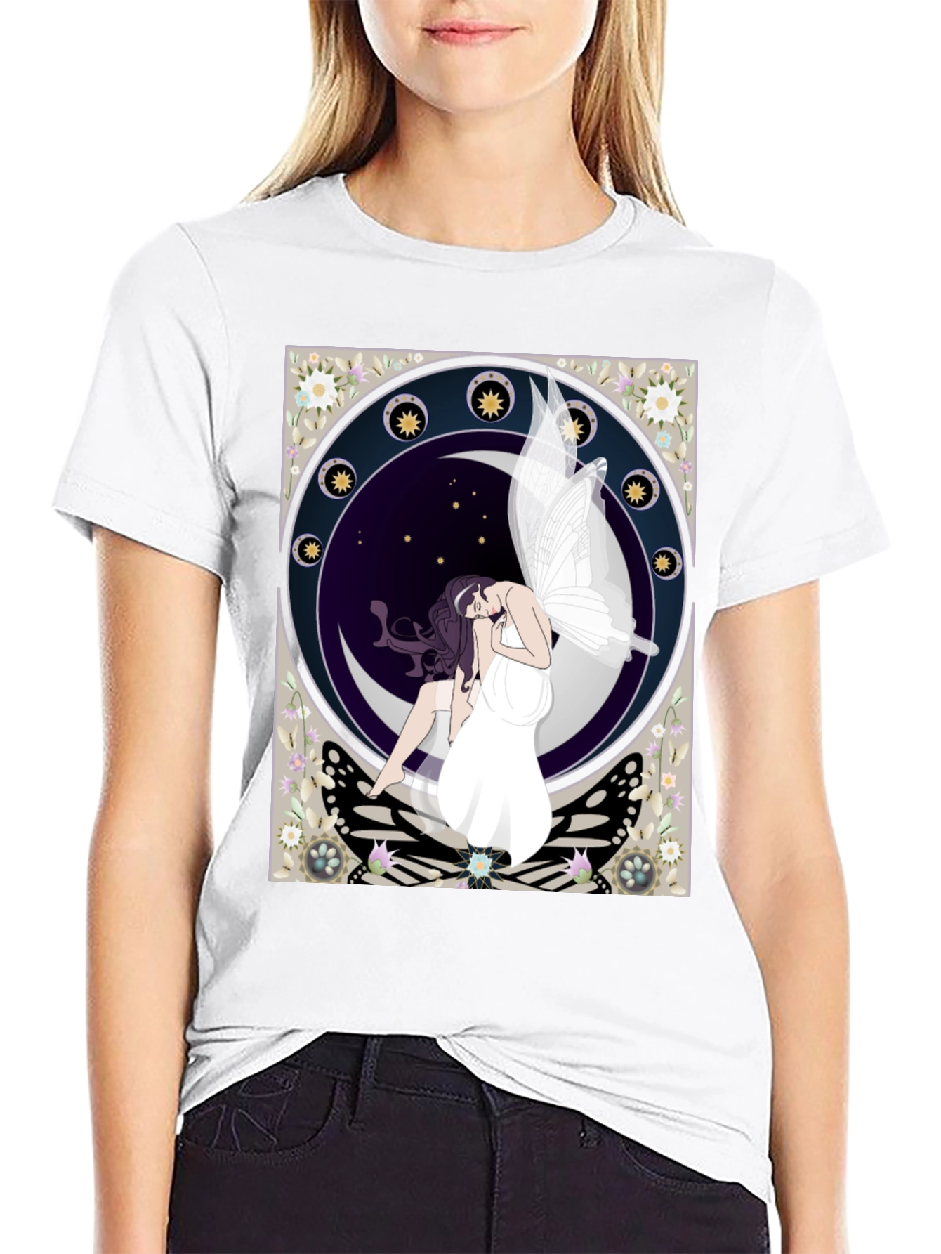 Moon Fairy Graphic Tee - Mystical Style