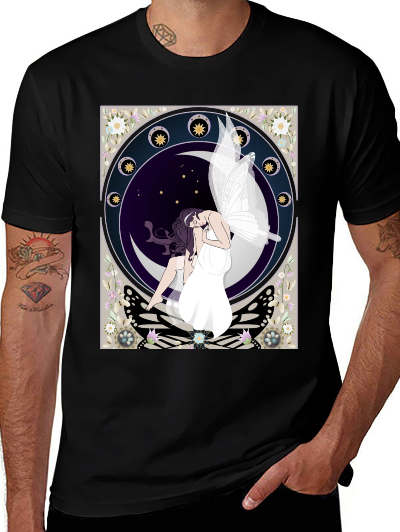 Moon Fairy Graphic Tee - Mystical Style