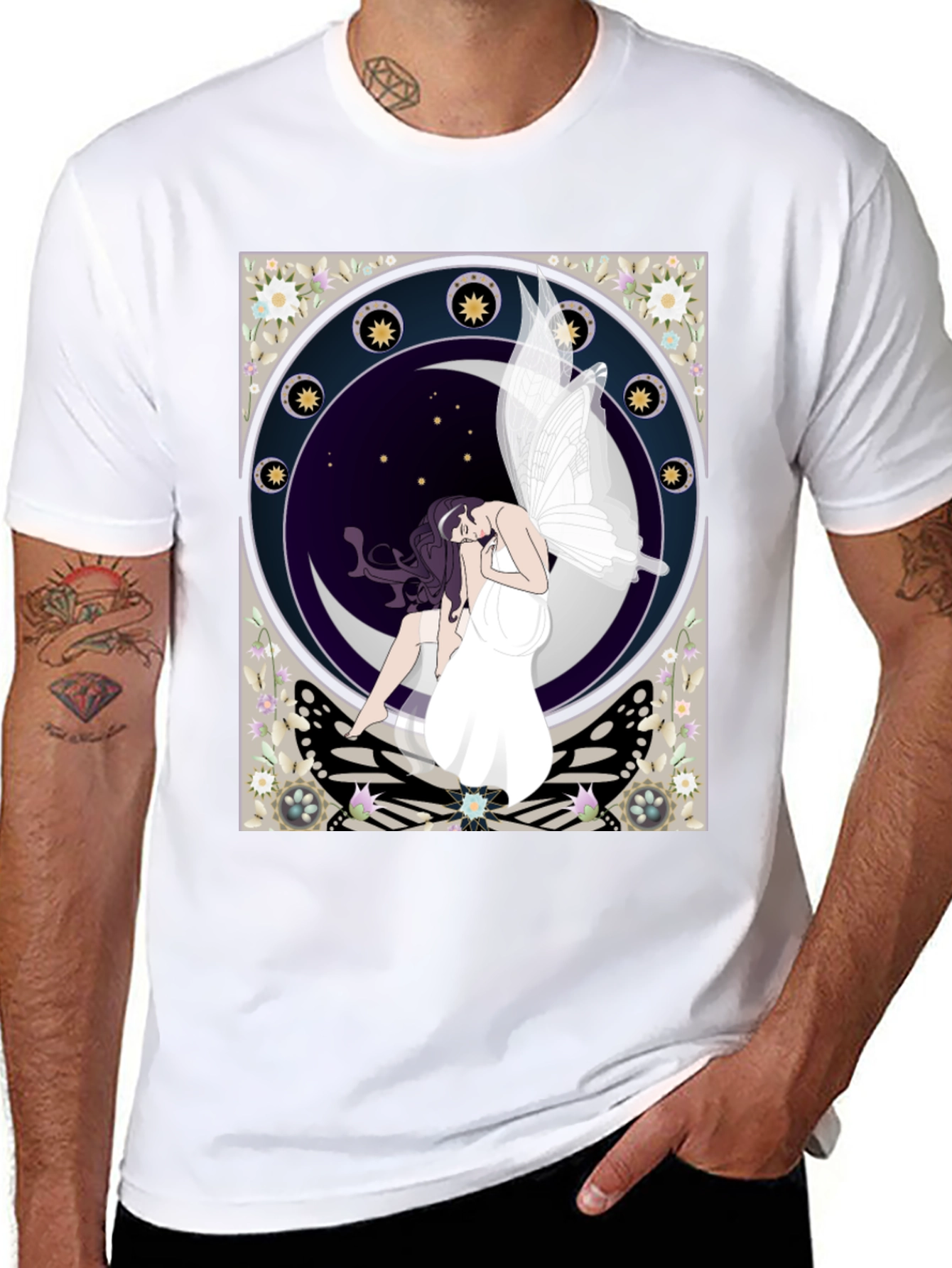Moon Fairy Graphic Tee - Mystical Style