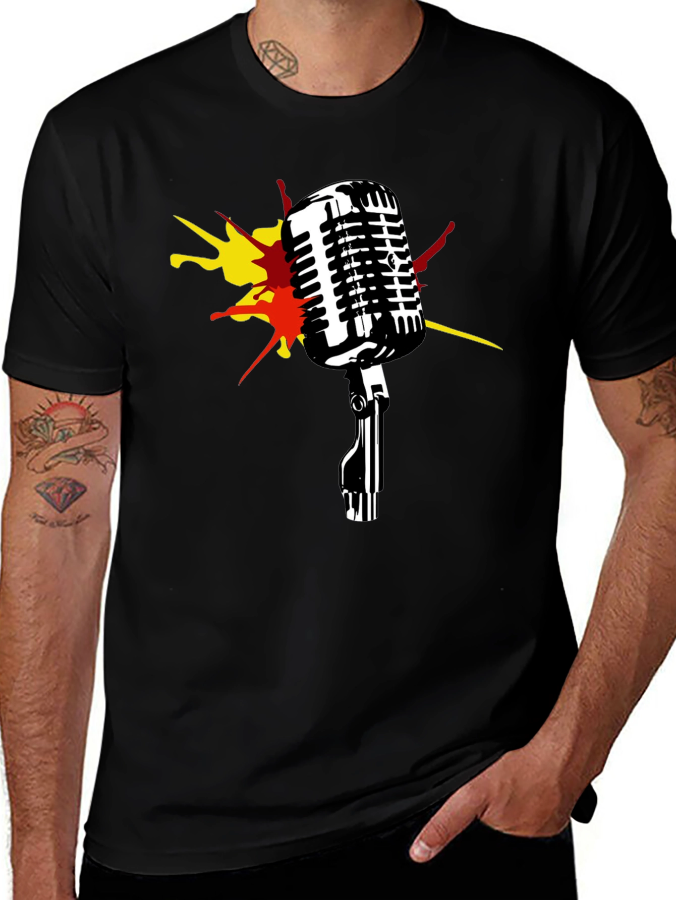 Retro Microphone Graphic T-Shirt - Classic Style