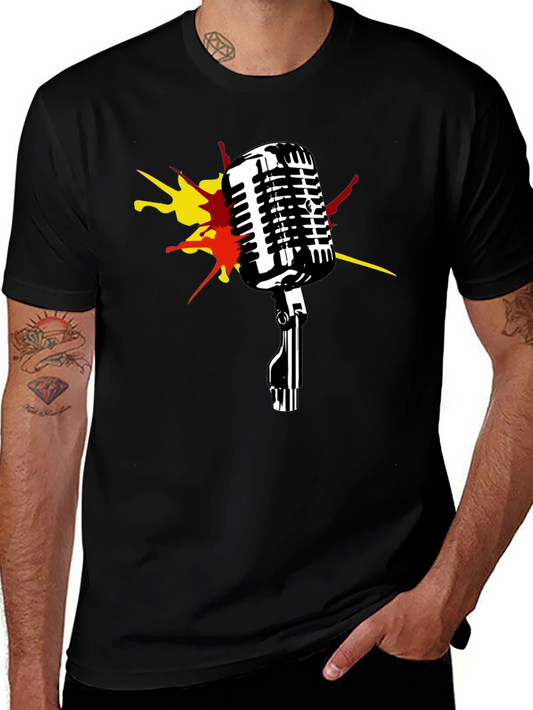 Retro Microphone Graphic T-Shirt - Classic Style