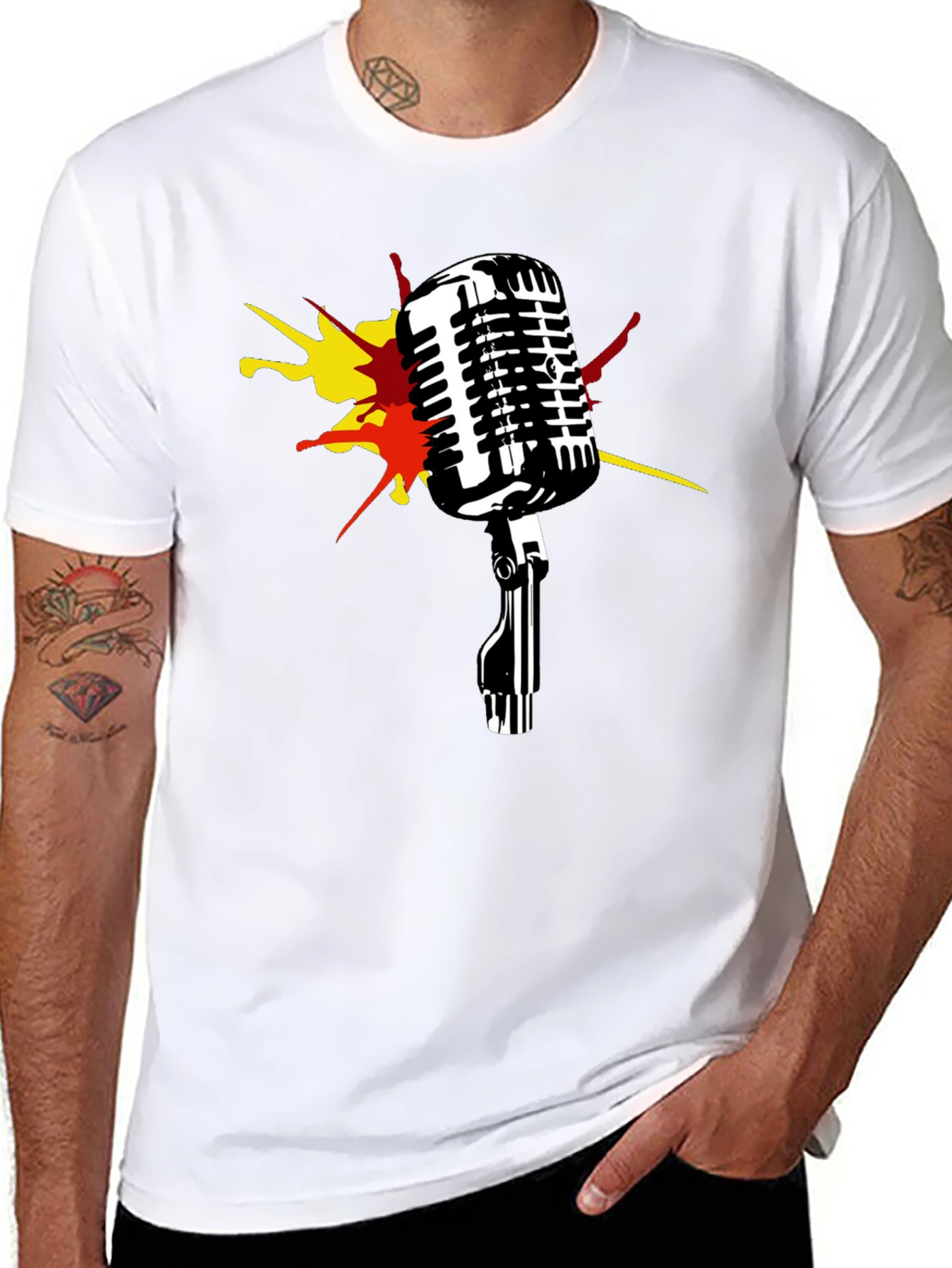 Retro Microphone Graphic T-Shirt - Classic Style