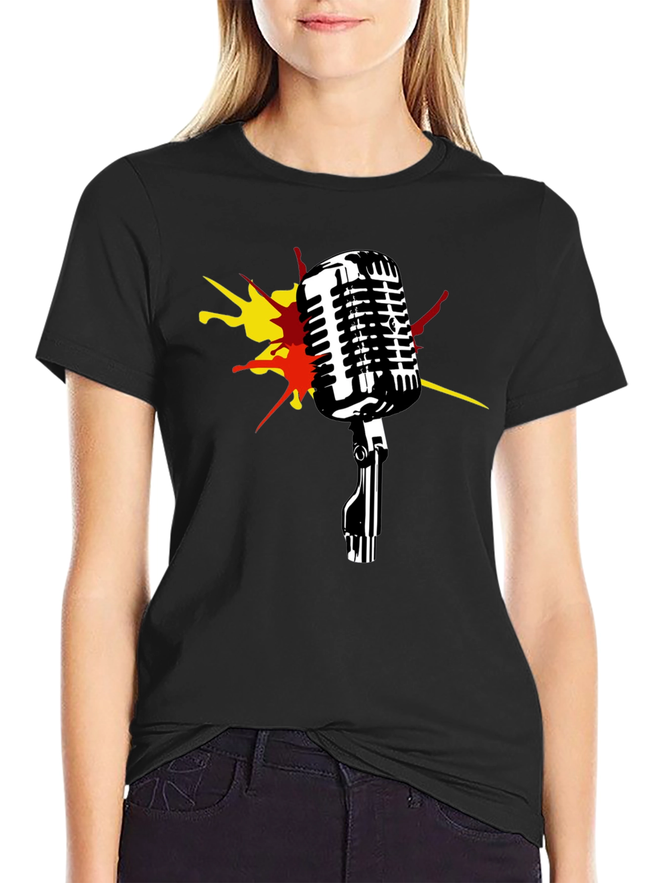 Retro Microphone Graphic T-Shirt - Classic Style