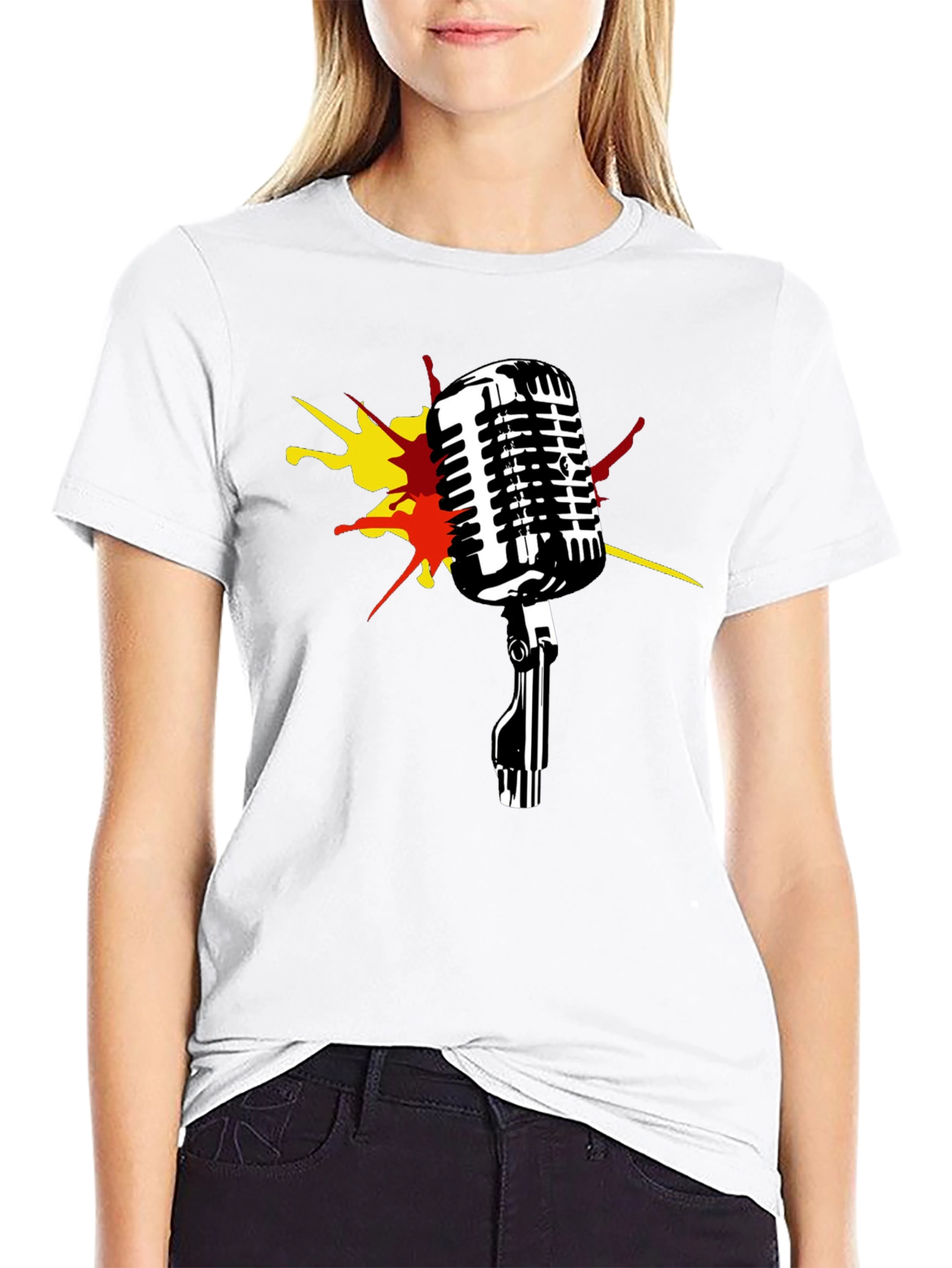 Retro Microphone Graphic T-Shirt - Classic Style