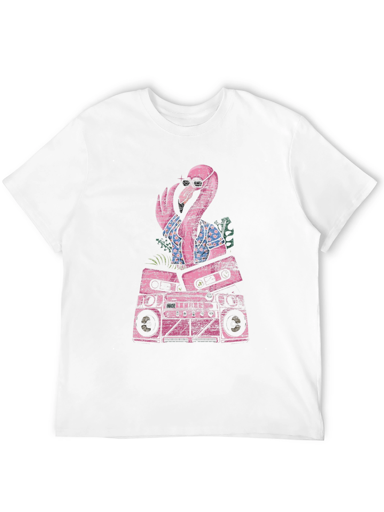 Retro Flamingo Boombox Graphic Tee