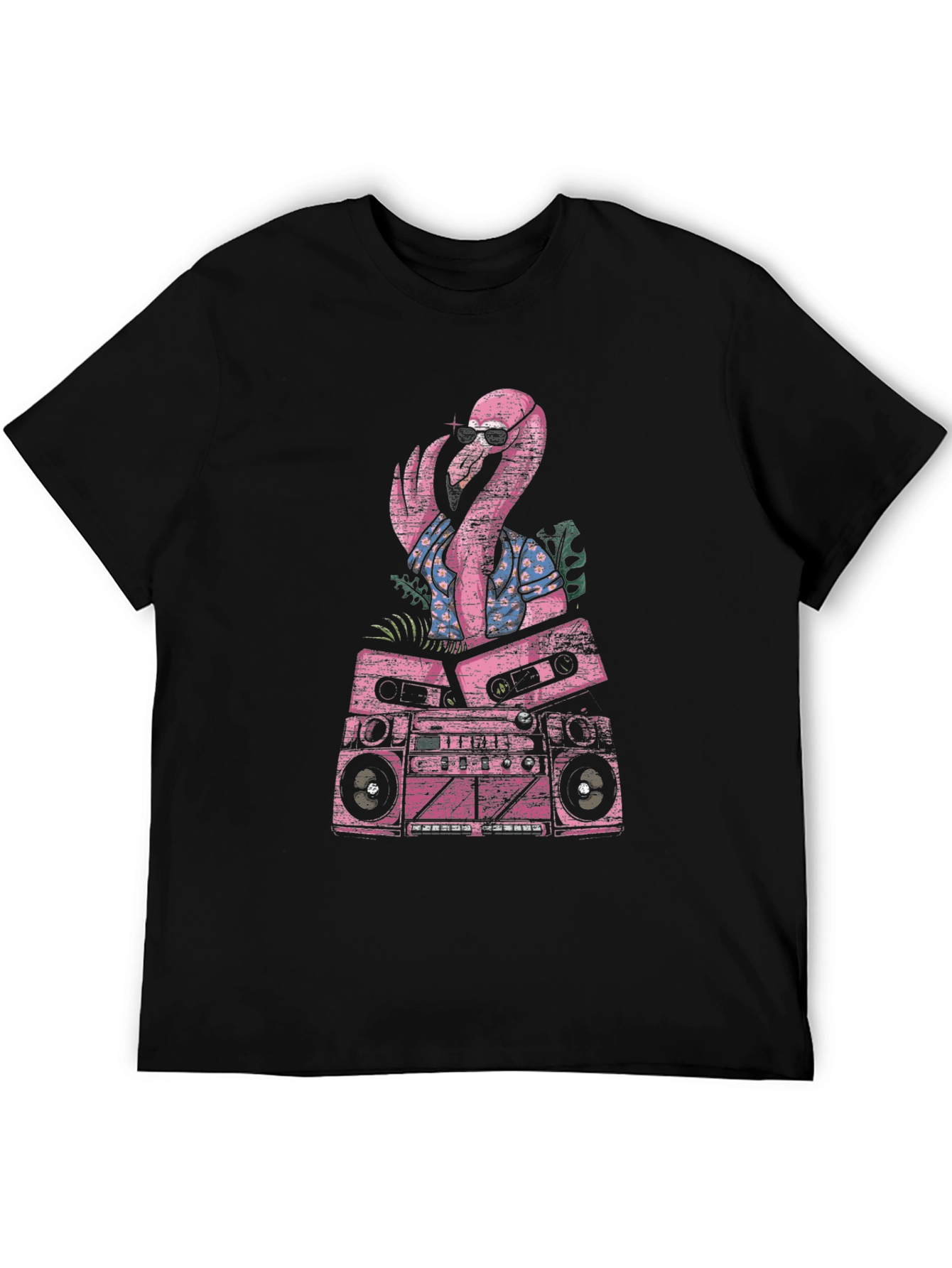 Retro Flamingo Boombox Graphic Tee