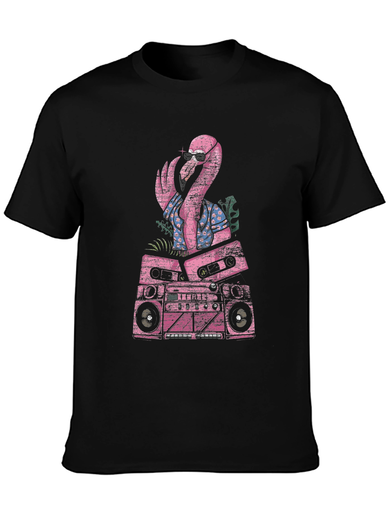 Retro Flamingo Boombox Graphic Tee