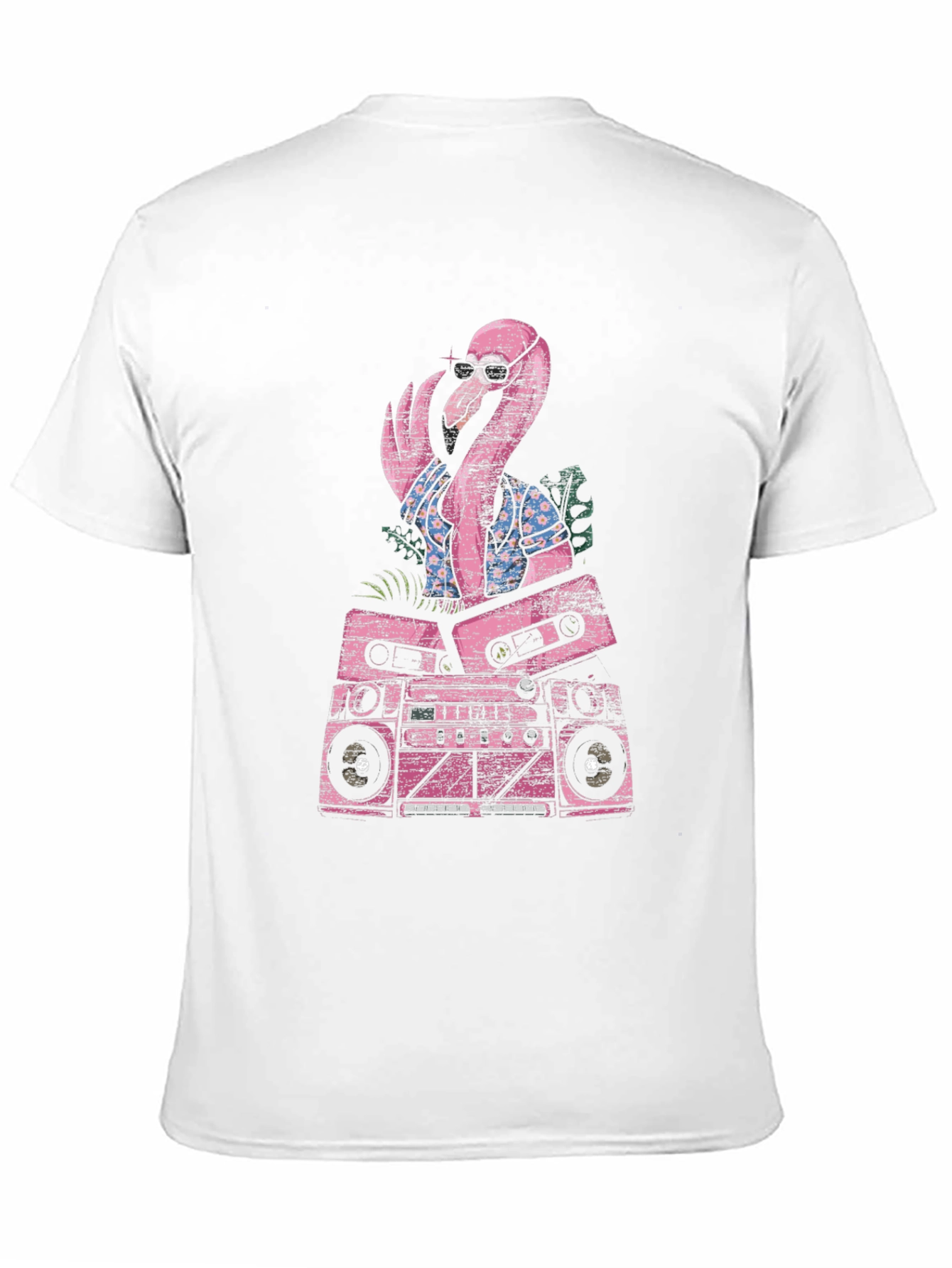 Retro Flamingo Boombox Graphic Tee