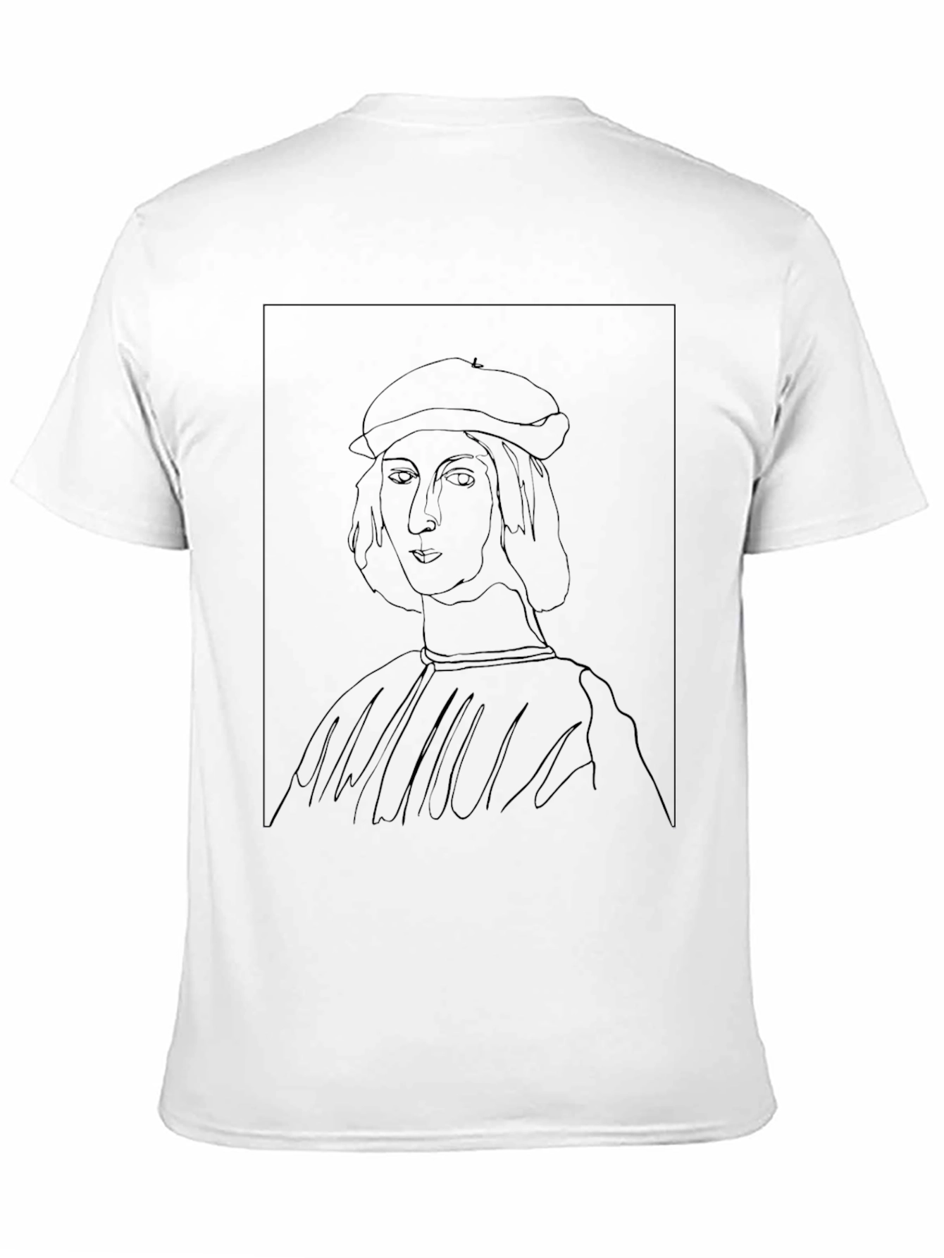 Raphael Line Art Black T-Shirt