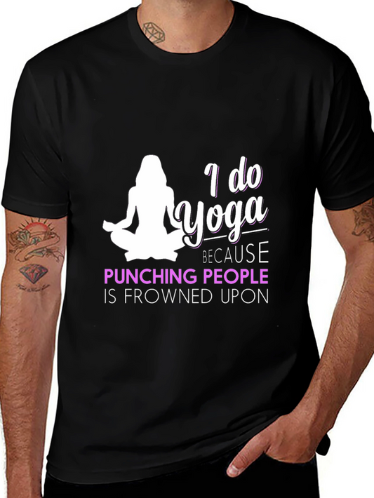 Yoga Motivation Tee - Punching People Frowned Upon