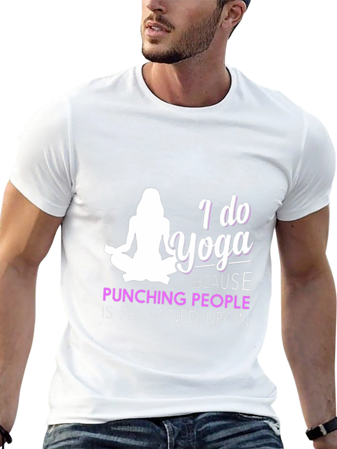 Yoga Motivation Tee - Punching People Frowned Upon