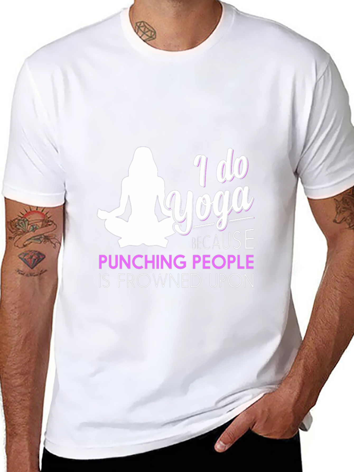 Yoga Motivation Tee - Punching People Frowned Upon