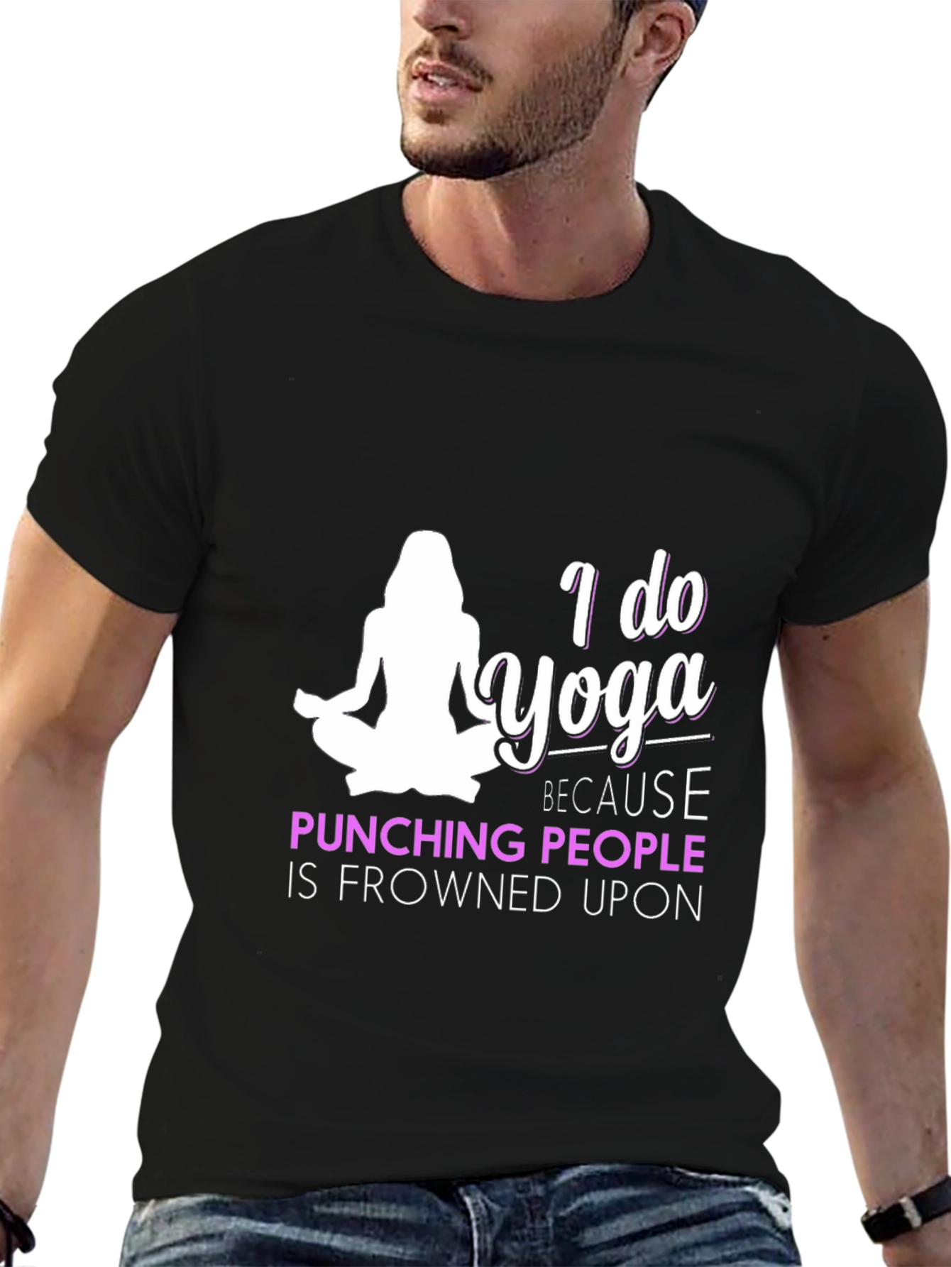 Yoga Motivation Tee - Punching People Frowned Upon