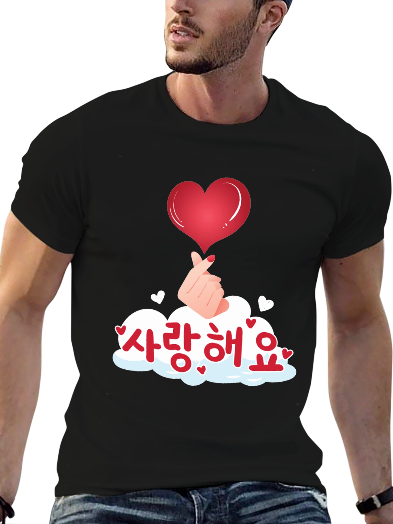 Korean Saranghae Heart Gesture T-Shirt