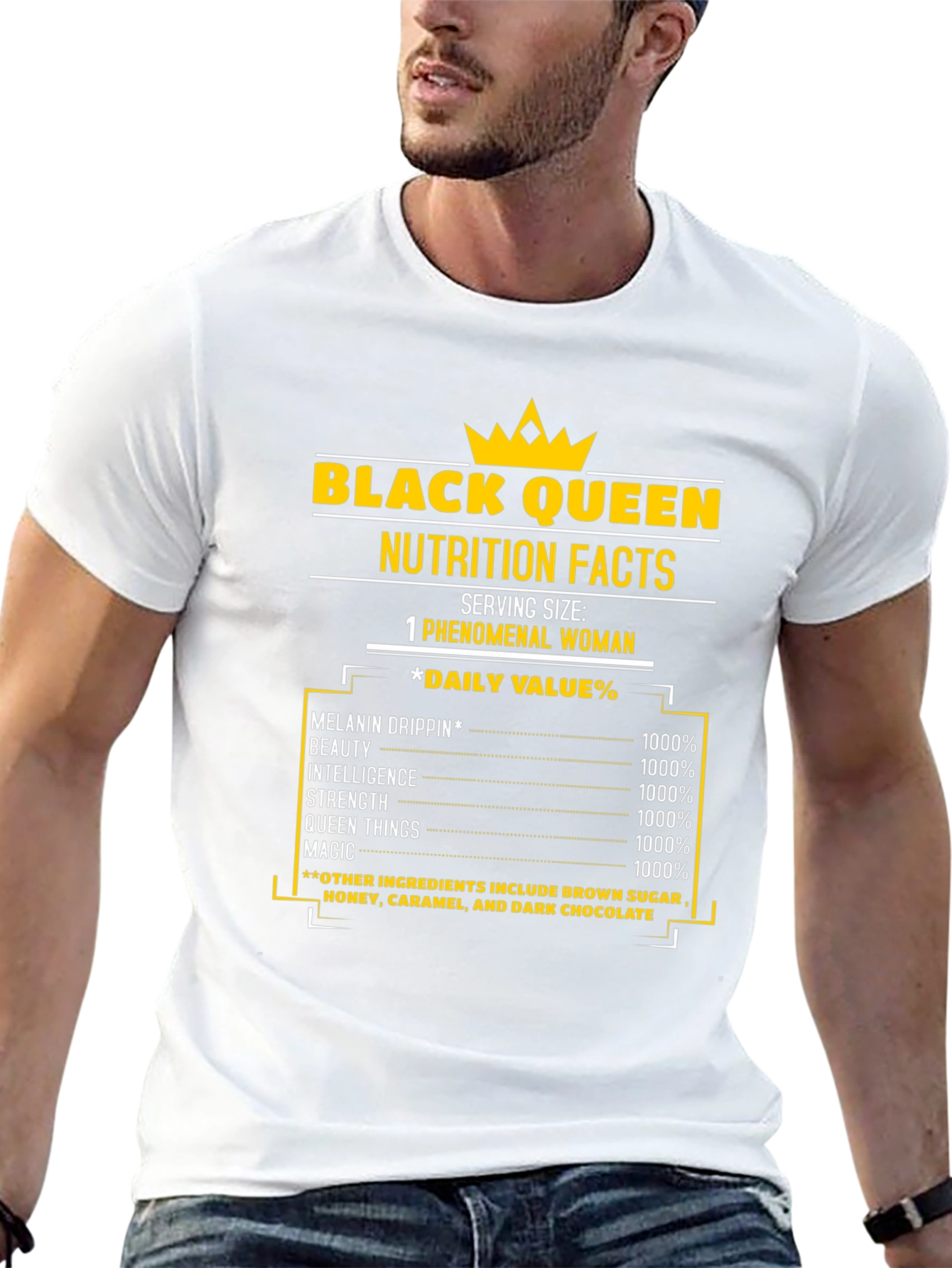 Black Queen Nutrition Facts T-Shirt - Melanin Drip
