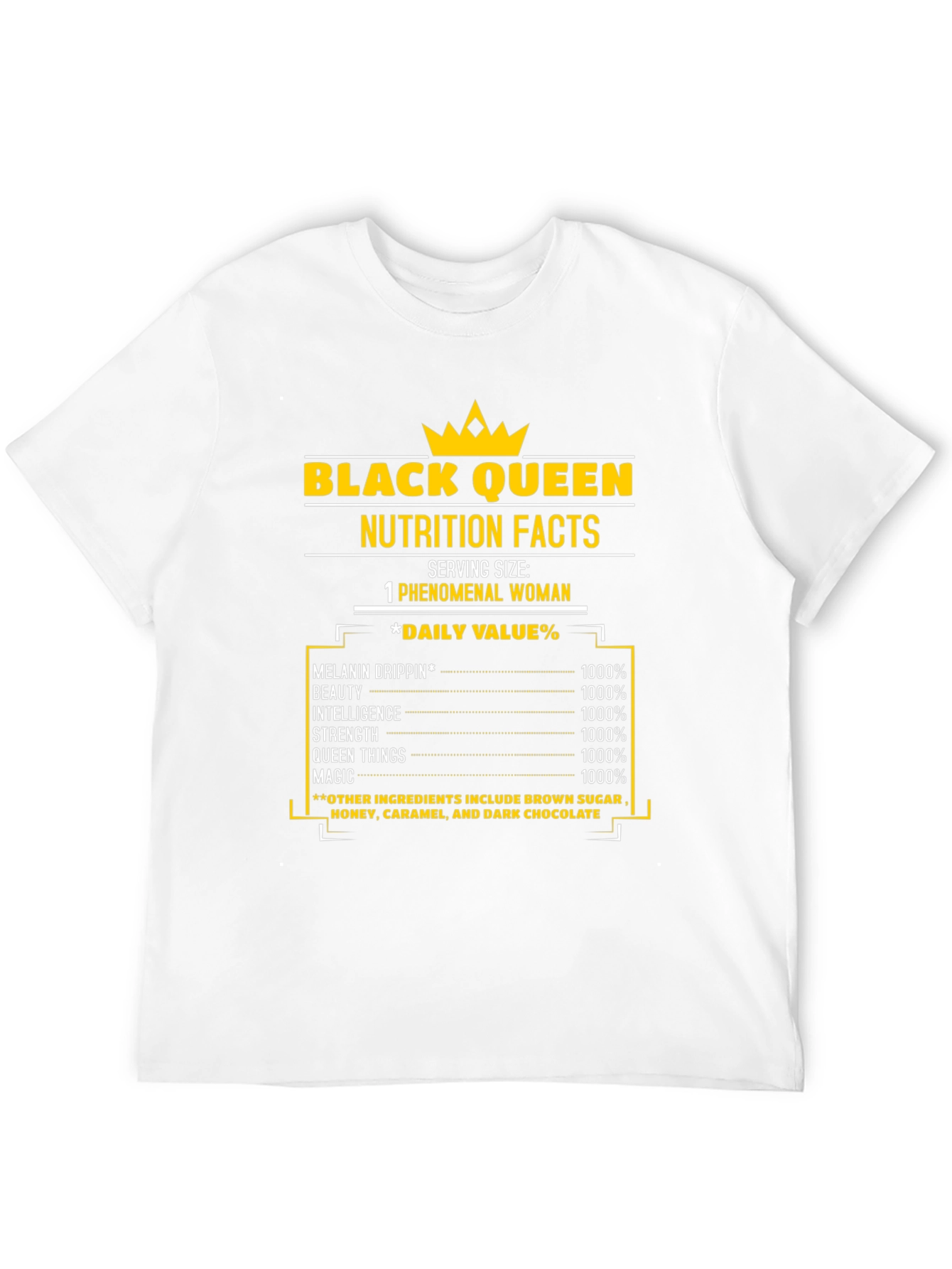 Black Queen Nutrition Facts T-Shirt - Melanin Drip