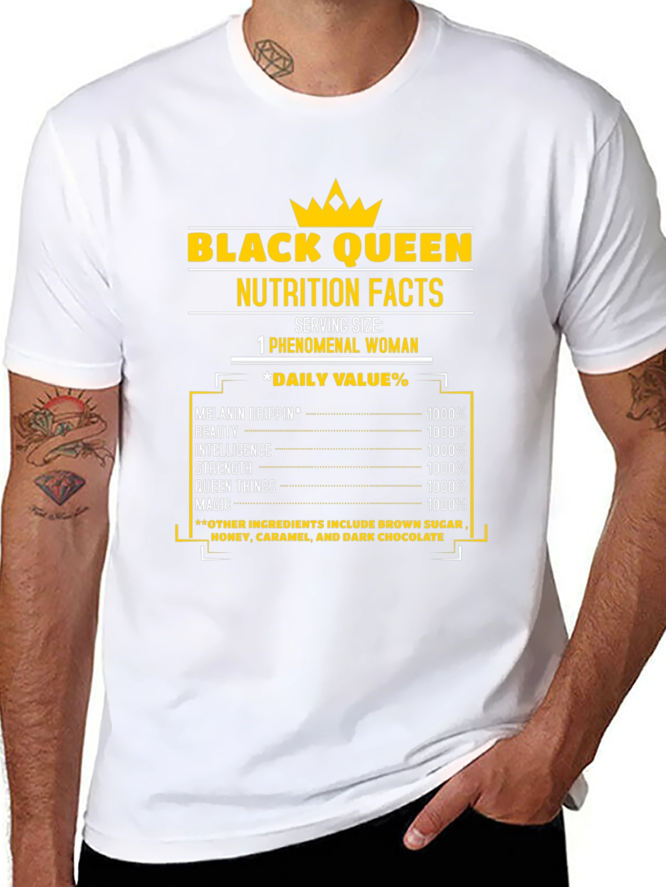 Black Queen Nutrition Facts T-Shirt - Melanin Drip