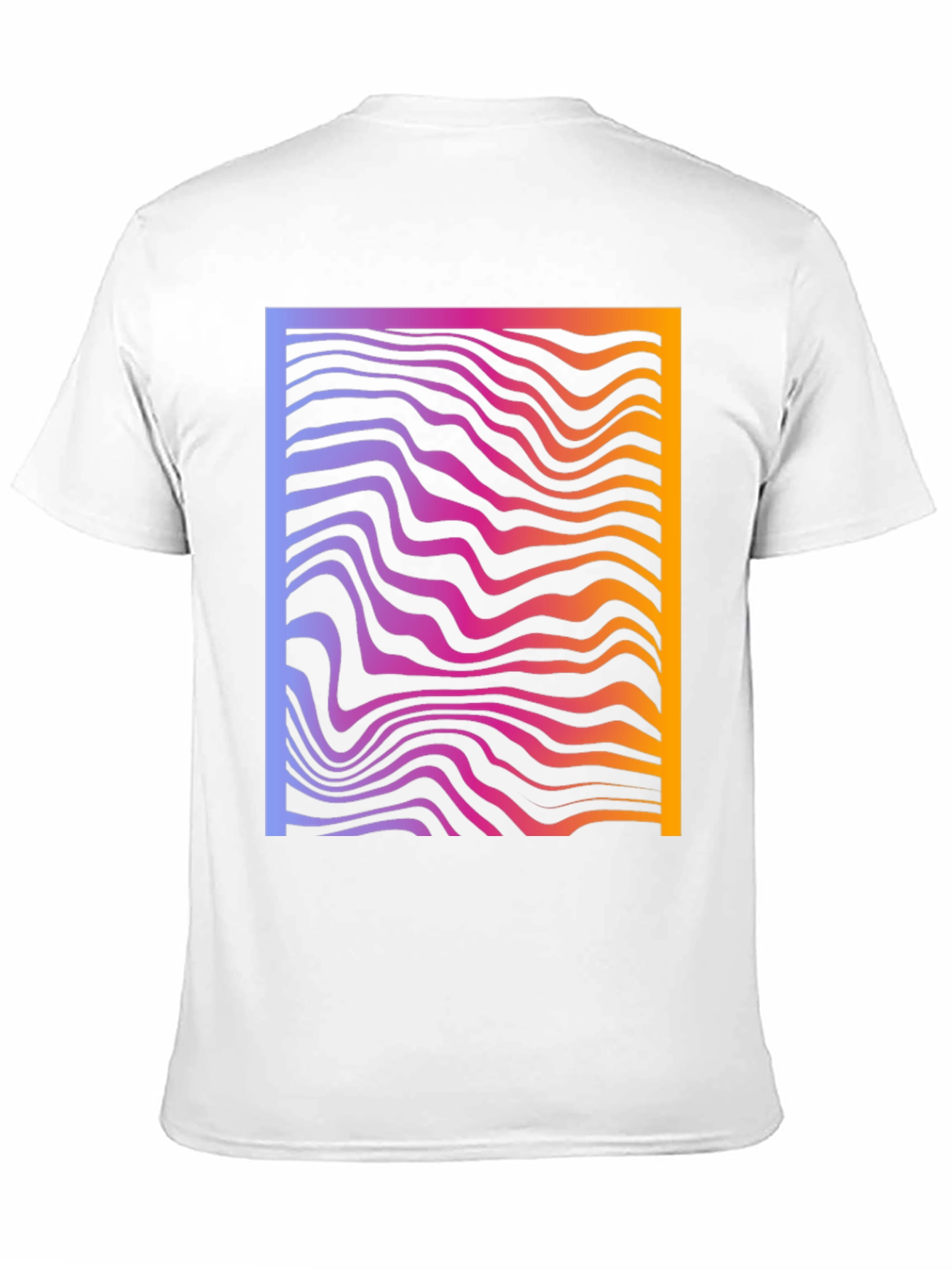 Abstract Gradient Wavy Line Graphic T-Shirt