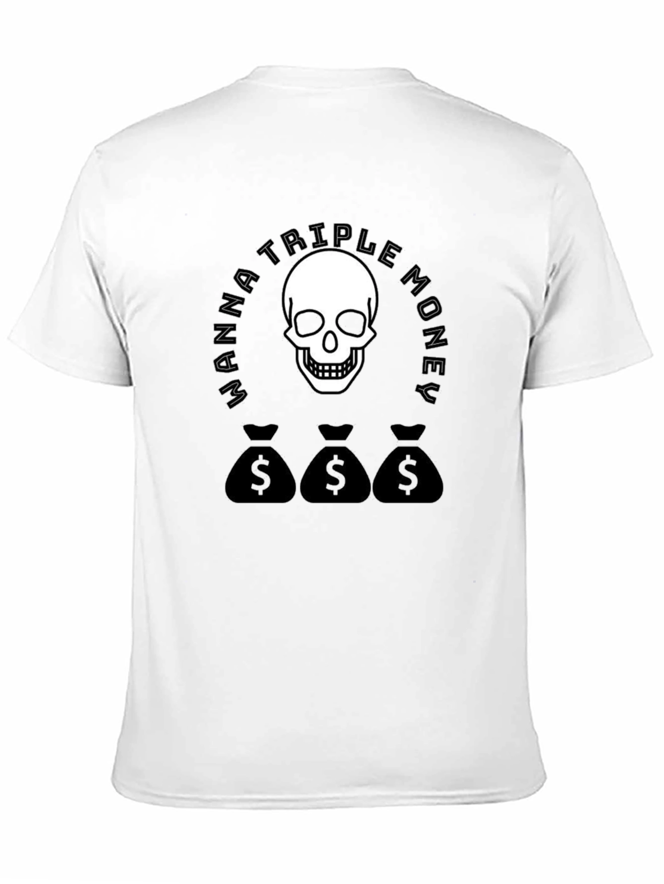 Wanna Triple Money Skull Black T-Shirt