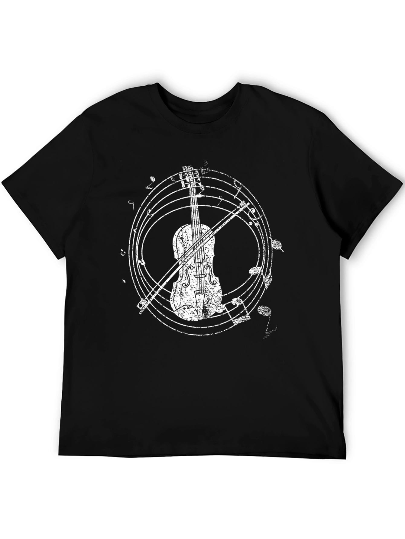 Musical Violin Graphic Tee - Black