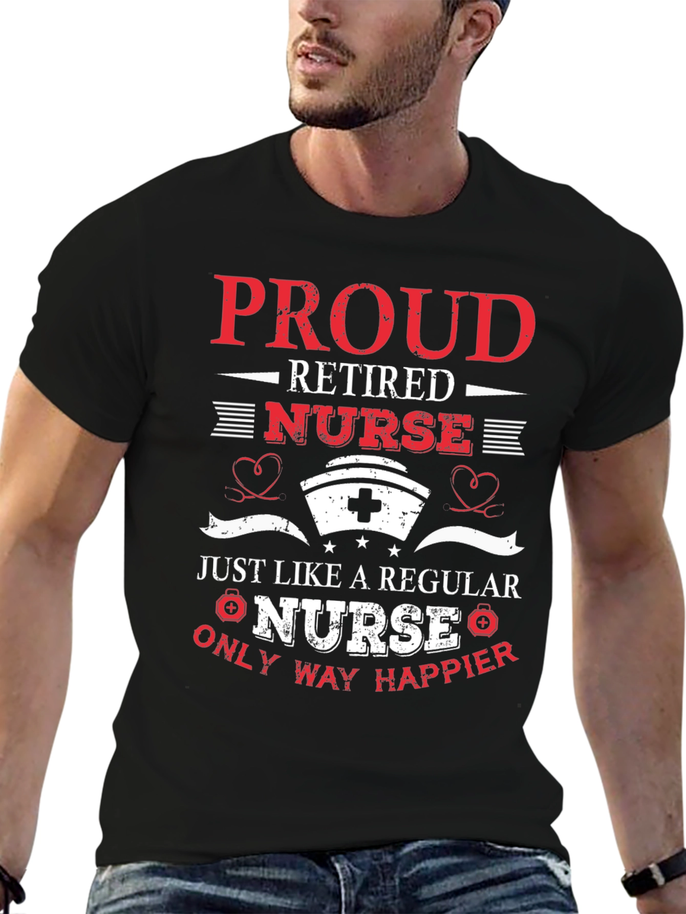 Proud Retired Nurse Graphic T-Shirt