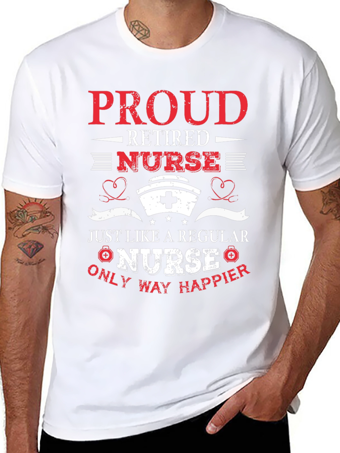 Proud Retired Nurse Graphic T-Shirt