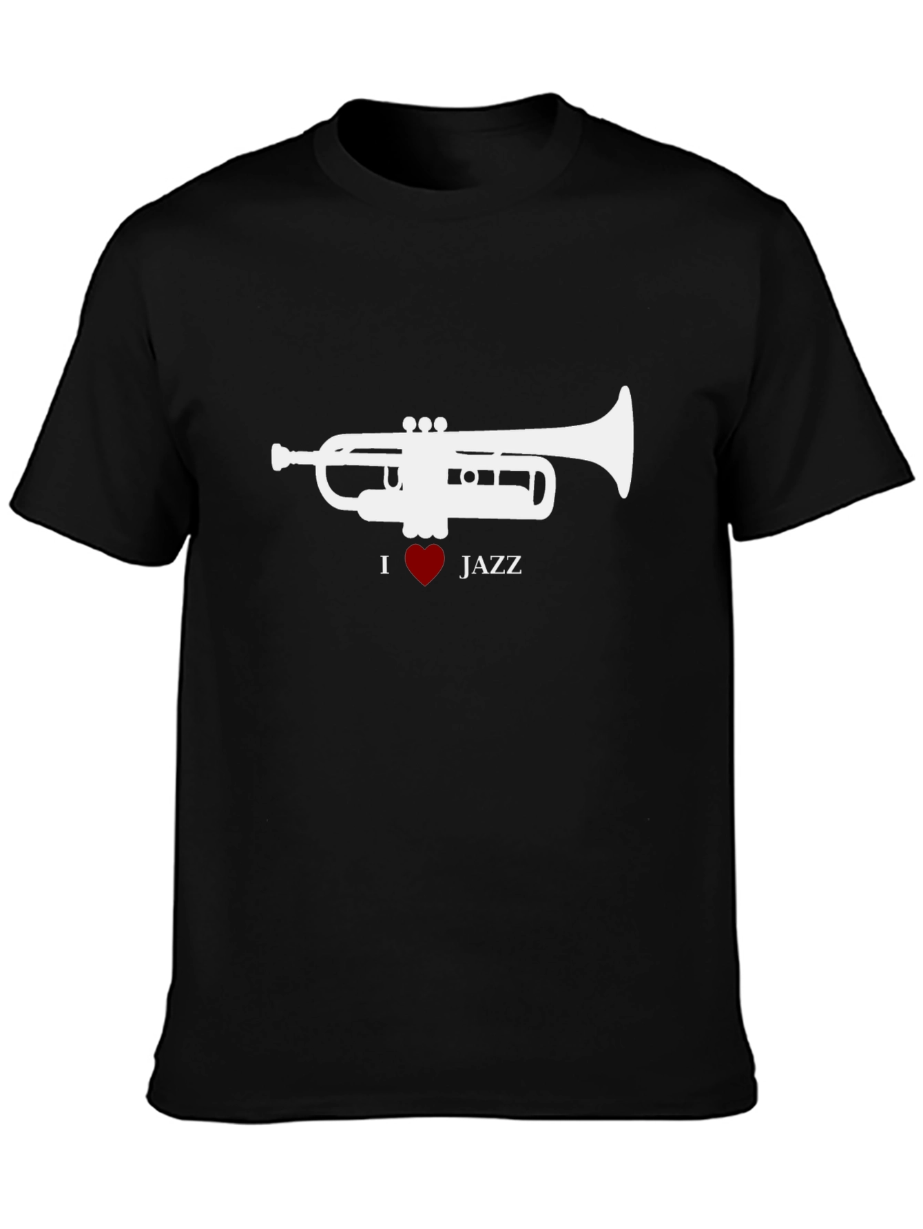 I Heart Jazz Black T-Shirt - Trumpet Graphic Tee
