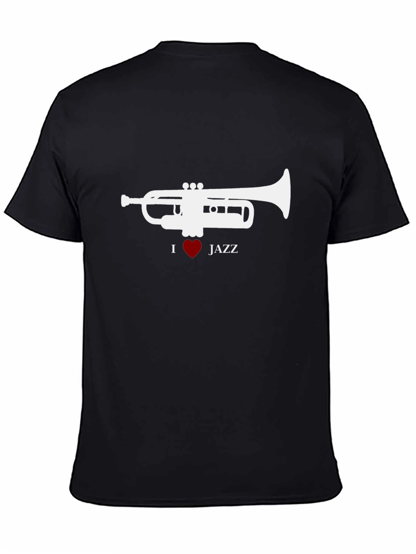I Heart Jazz Black T-Shirt - Trumpet Graphic Tee