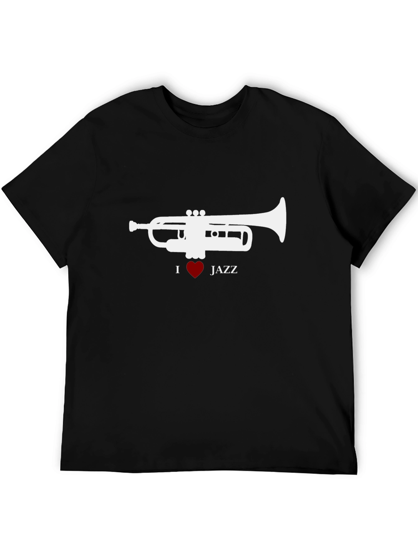 I Heart Jazz Black T-Shirt - Trumpet Graphic Tee