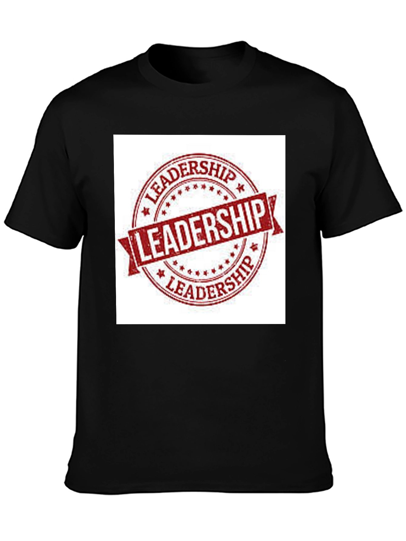 Leadership Stamp Graphic Tee - Black Cotton T-Shirt